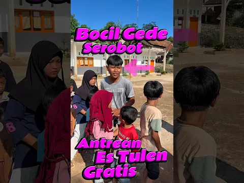 Bocil Gede serobot Antrian Es Tulen Gratis #comedy #minivlog #anakdesa #eskrim #free