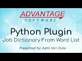 Python Plugin Job Dictionary From Word List