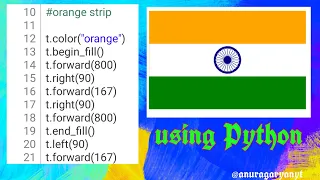 Draw Indian Flag using PYTHON turtle Create Indian Flag by python