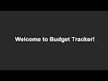 Budget Tracker Java Project Demo