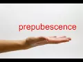 How to Pronounce prepubescence - American English