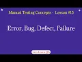 Lesson 15 - Manual Testing Concepts