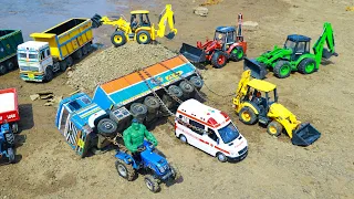 Jcb Heavy Loading Sand Hmt Tractor BharatBenz Hyva Accident Pulling Tractor Jcb Ambulance ? CS Toy