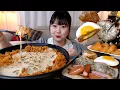 🧀치즈추가 크림김치볶음밥 크림함박스테이크 비엔나소세지 석박지 먹방 Cheese Cream Kimchi Bbokkeumbap Hamburger Steak Kfood Mukbang