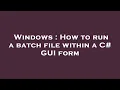 Windows How to run a batch file within a C GUI form