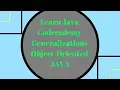 Codecademy Learn Java Generalizations Object Oriented Java