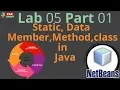 Static Data Members Methods Classes in Java