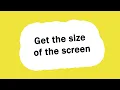 Get the size of the screen current web page and browser window