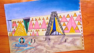 رسم المتحف المصري الجديد 1 Drawing Of The New Egyptian Museum 