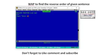 reverse order of a given sentense using sub and function procedure
