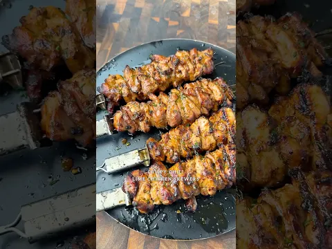 Chili lime chicken skewers