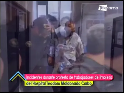 Incidentes durante protesta de trabajadores de limpieza del hospital Teodoro Maldonado Carbo