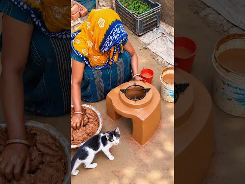 Mitti Ka Chulha Banane Ka Easy Tarika || Traditional Chulha Making | Clay Stove Handmade #shorts