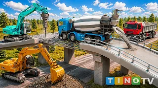Crossroad Accidents Lead to Amazing Overpass & Underpass Construction 🚧 Excavator, Driller & Trucks