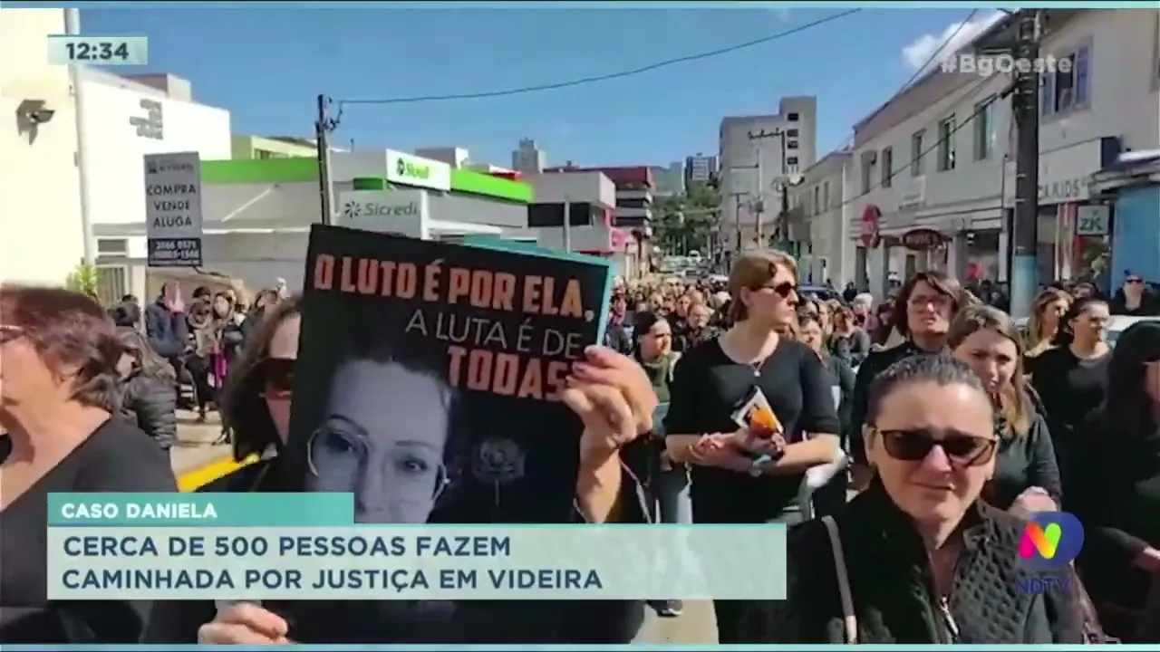 Caso Daniela: cerca de 500 pessoas fazem caminhada por justiça em Videira