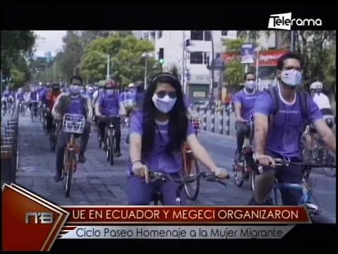 UE en Ecuador y Megeci organizaron ciclo paseo homenaje a la Mujer Migrante