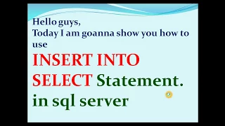 insert into select in sql server PART 7