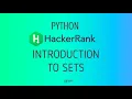 Introduction to Sets Hackerrank Python Solutions