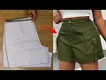 How to cut and sew a CARGO SHORT with pockets Beginners Friendly