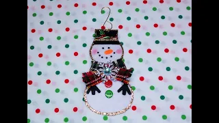 Adorable & Simple Upcycle Snowman Ornament Kit From H.L.! Cute Card Ornament!