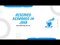 reserved keywords in java