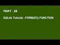 SQLite Tutorial Part 28 - FORMAT FUNCTION IN SQLITE