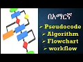 Pseudocode Algorithm Flowchart and workflow in Amharic SharePoint