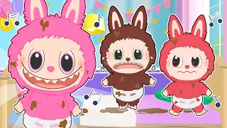 CINCO BEBÉS 👹 Los bebés labubu más divertidos saltando en la cuna
