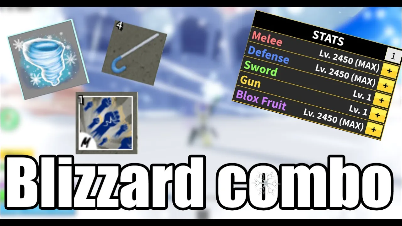 [ Blox Fruit👑] Combo Blizzard Fruit - Soul Cane , God Human[Lag and Hard]