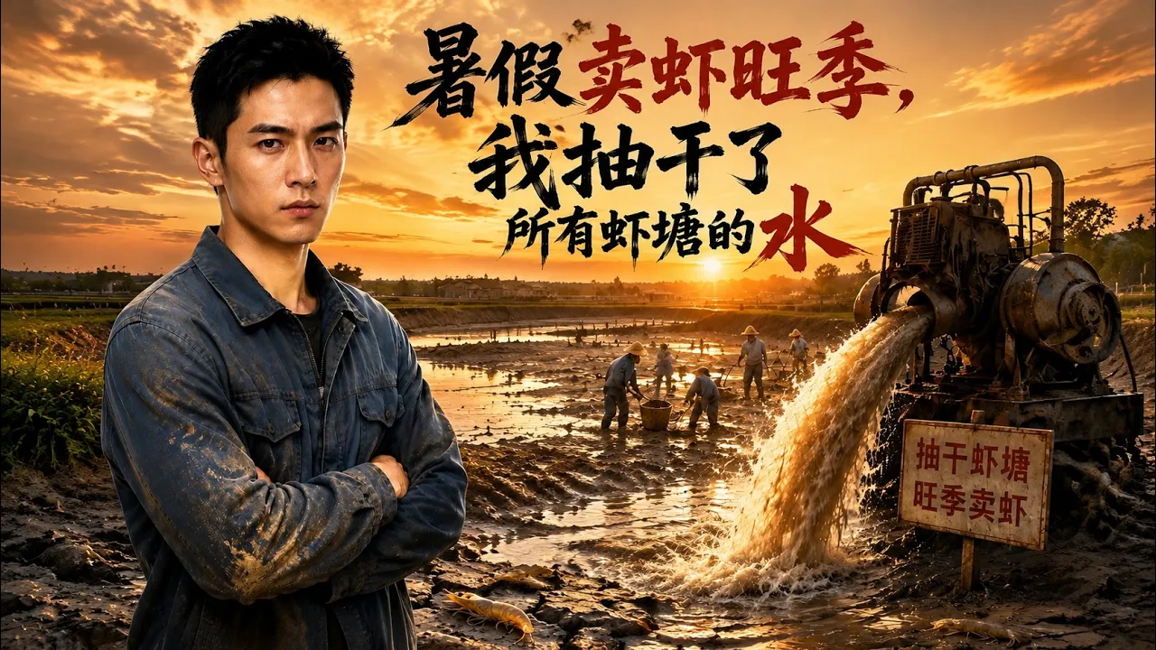 暑假卖虾旺季,我抽干了所有虾塘的水