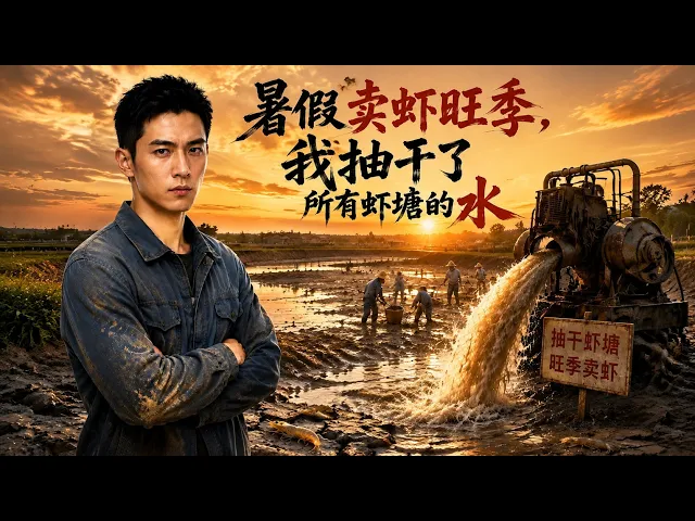 暑假卖虾旺季,我抽干了所有虾塘的水