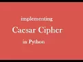 Caesar cipher Program in Python