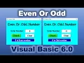 Program To Check Even Or Odd Number Visual Basic 6 0