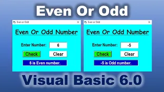 Program To Check Even Or Odd Number Visual Basic 6 0