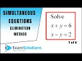 Simultaneous Equations - Elimination method