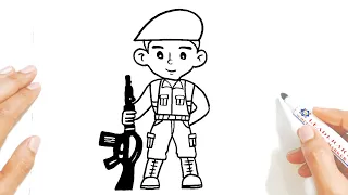 رسم جندي سهل رسم جندي سعودي خطوه بخطوه للمبتدئين رسم سهل بالخطوات 