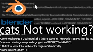 CATS plugin not installing on blender FIX