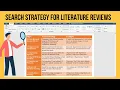 How to Create a Search Strategy for Literature Reviews