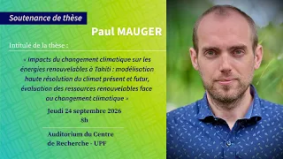 Soutenance de thèse 26/27 :  Paul MAUGER