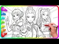 Satisfying Coloring FanArt Coloring Pages - KPop Demon Hunters Mira Rumi Zoey