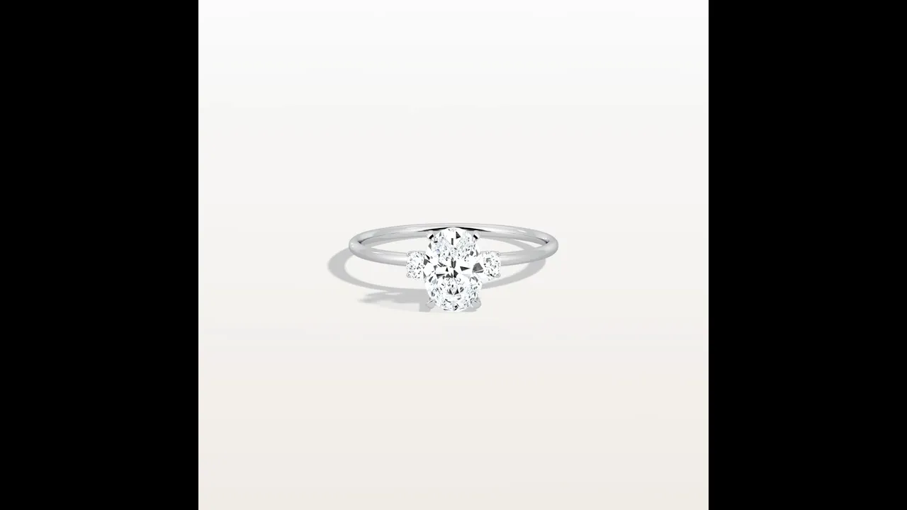 Olivia丨1CT Three-Stone Lotus-Inspired Lab-grown Diamond Engagement Ring