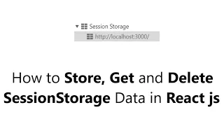 How to use Session Storage in React js
