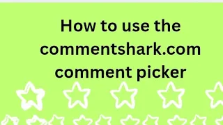 How to use the comment shark com Random Comment Picker
