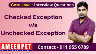 Checked vs Unchecked Exceptions Ameerpet Technologies By Srinivas