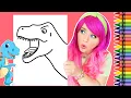 Coloring a T-Rex Dinosaur Coloring Page Crayola Crayons