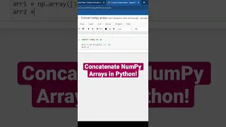 Concatenate NumPy Arrays in Python