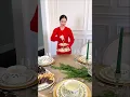Christmas Table Setting using Lenox dishes silverware and glasses