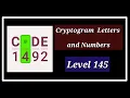Cryptogram Level 145 Letters and Numbers