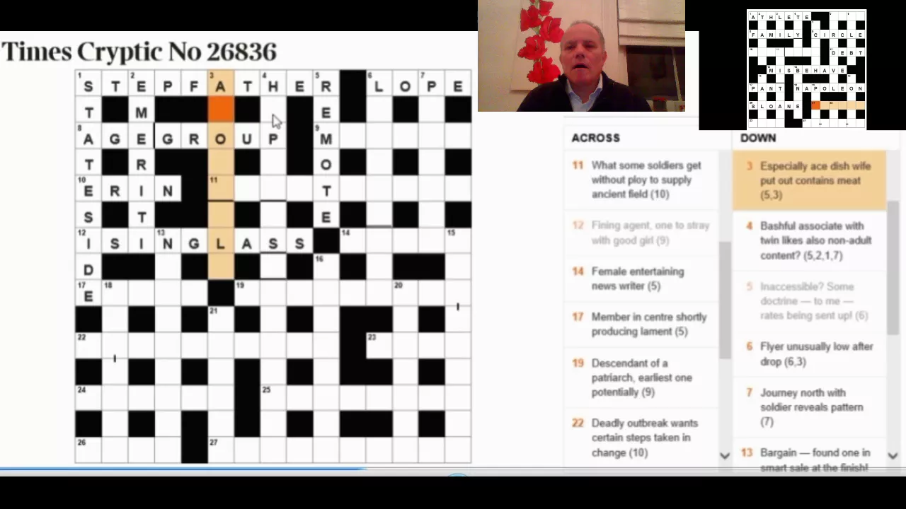 Solving the Times Crossword on 21st Sept