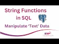String Functions in SQL with hands-on PostgreSQL